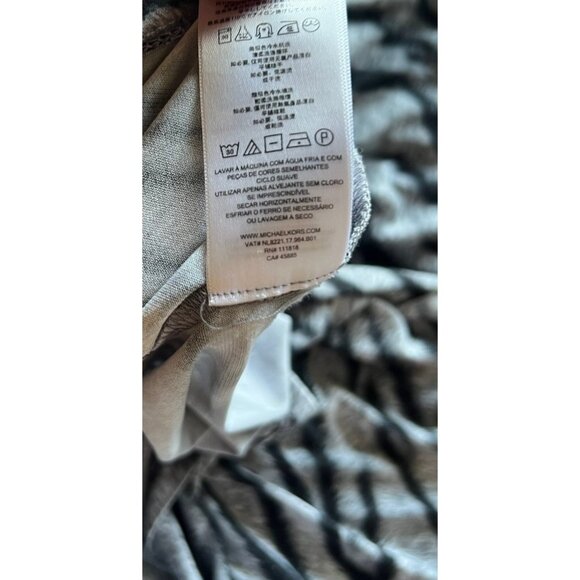 Michael Kors Sz XS Woman Black White Zebra Animal Print Cap Sleeve Dress Stretch - Picture 15 of 16